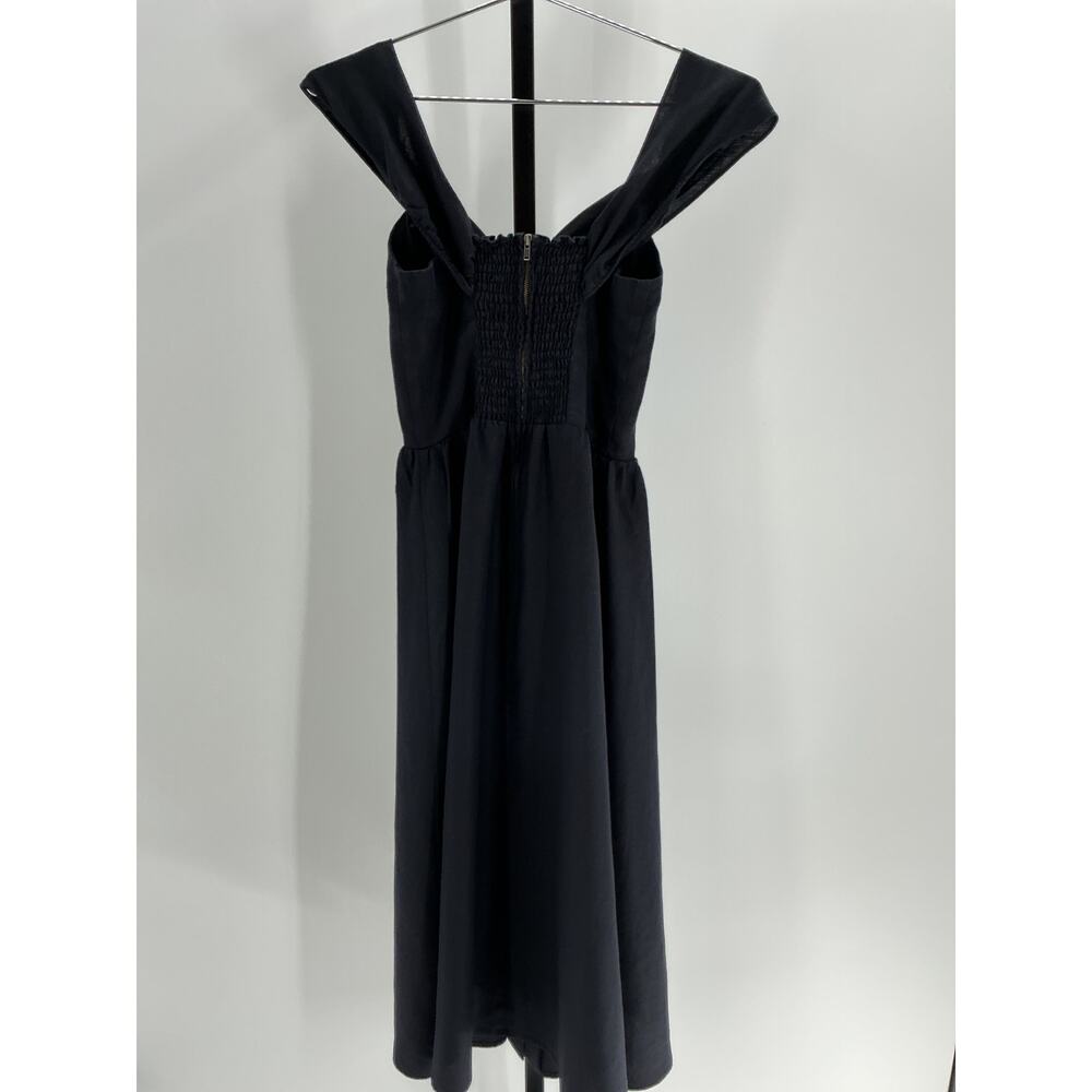 Reformation black sleeveless button-front midi dress with bow detail - Picture 2 of 3